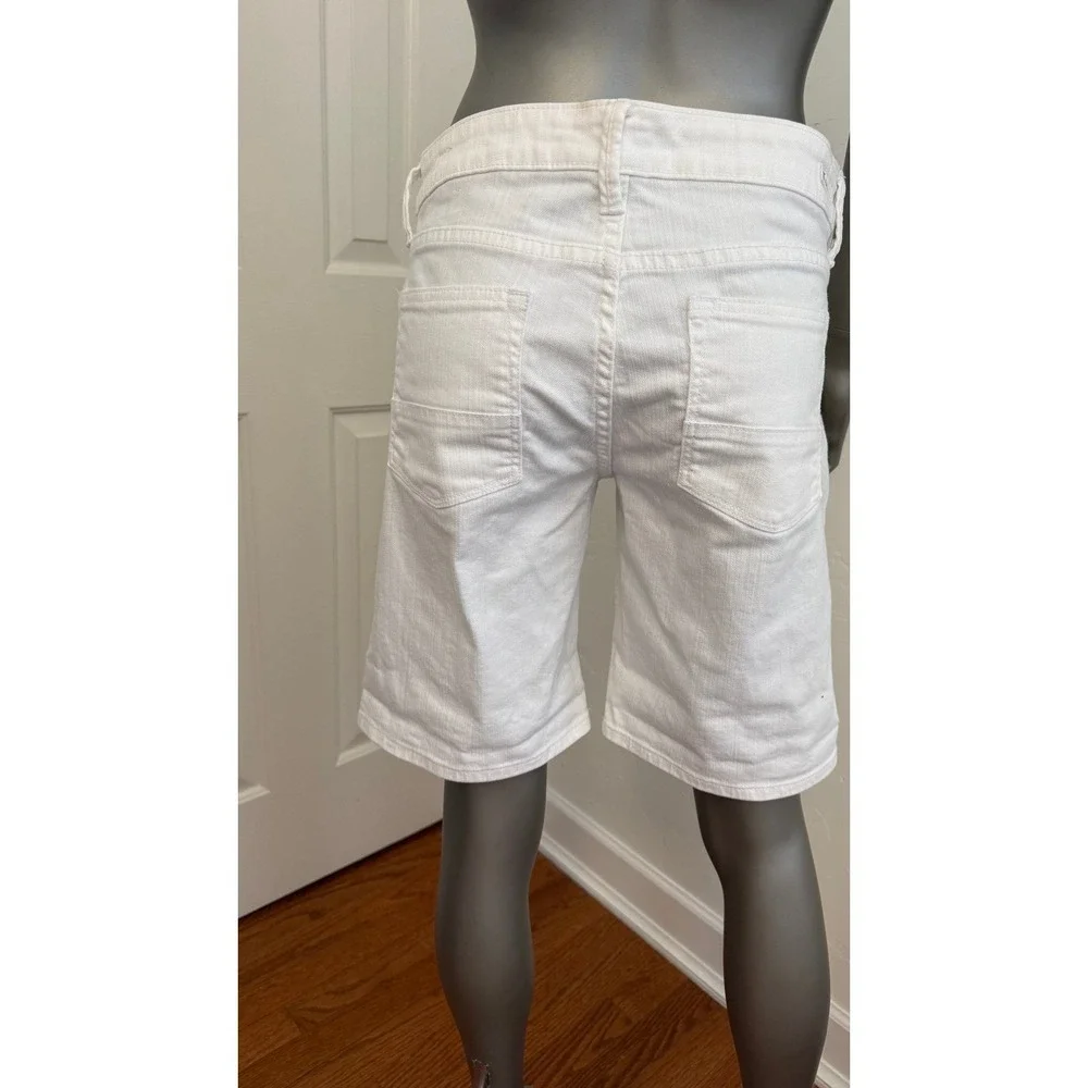 KUT from the‎ Kloth Catherine Boyfriend Bermuda Shorts Jorts White 4 Mid Rise